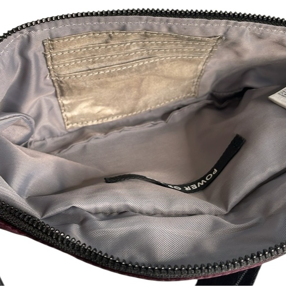 Athleta Kinetic Quilted Satin Plum Crossbody Bag EUC - Picture 6 of 8